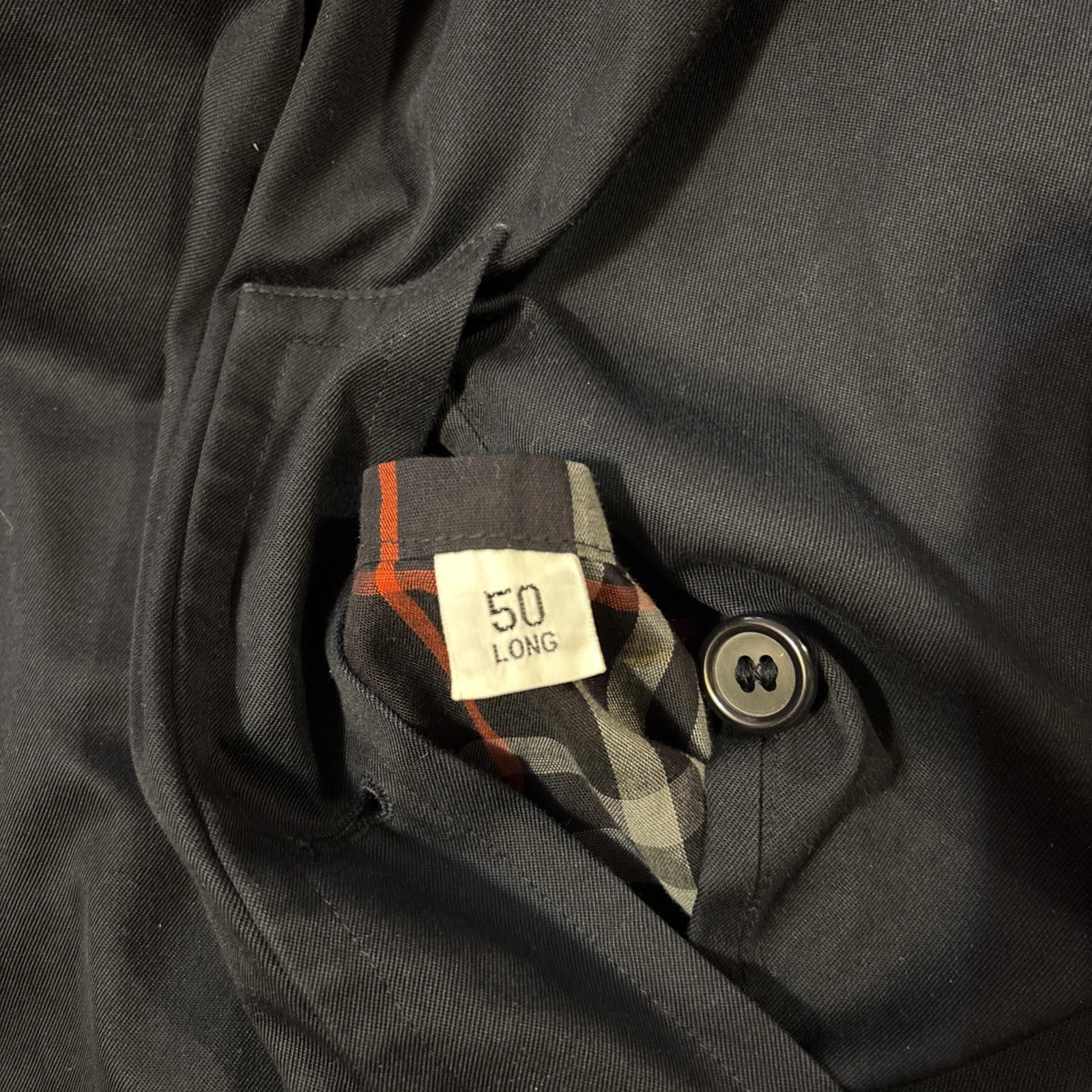 Burberrys Double Breasted Navy Blue Men's Trench Coat Superb Size 50 Long image 6