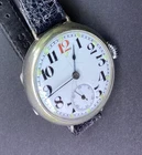 rare ww1 original named W.B.FOX dated 1916 military solid silver trench watch
