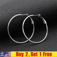 Women's 10MM-60MM Large Stainless Steel Hoop Earrings Set Cute Huggie Earrings