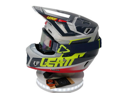 Leatt Moto 7.5 V25 Helmet Kit  W/Velocity 4.5 goggle Steel Size Medium