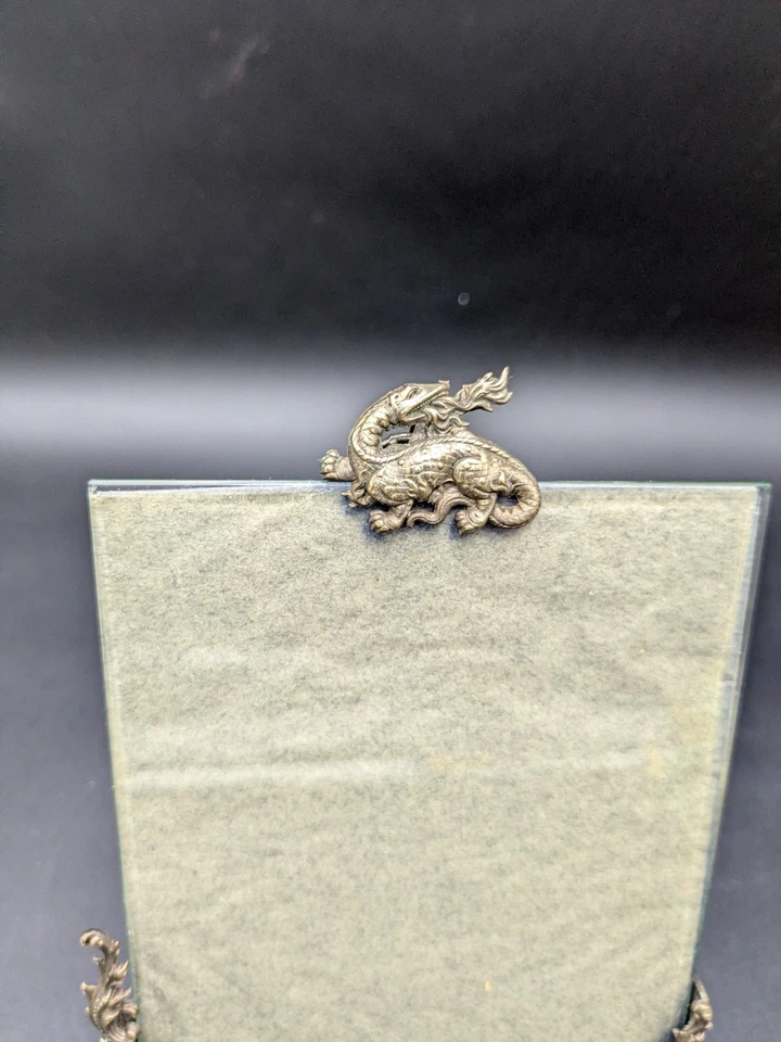 Superbe cadre photo Louis XV François 1er Salamandre bronze argenté - Photo 2/4