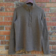 SMARTWOOL Hudson Trail Fleece Mens Sweater Pullover Half Zip Brown Wool Medium