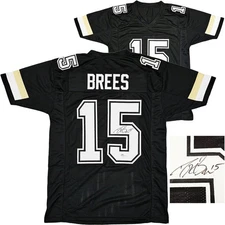 Purdue Boilermakers Drew Brees Autographed Signed Black Jersey Beckett Wit