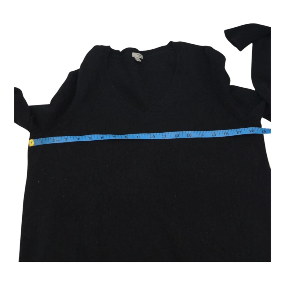 HALOGEN Sweater Women XL Black Cashmere Minimalist Preppy Career Grudge Holiday - Image 4 of 4