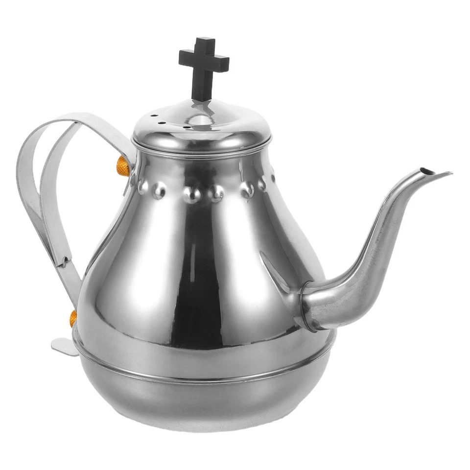  Teiera Acciaio Inox Caffettiera D'argento Bollitore Per Il Tè Del Ristorante - Immagine 3 di 4