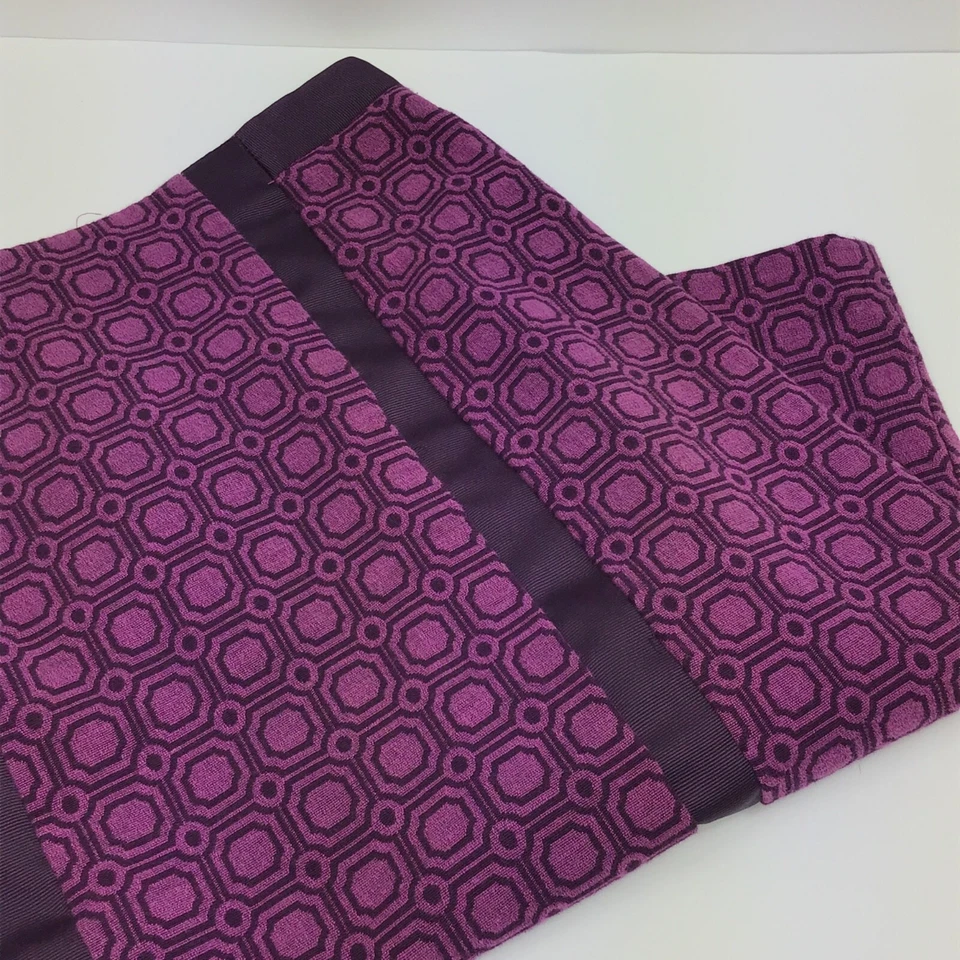 NY&C/Púrpura Geométrico Enrejado Espalda Cremallera Abertura Lápiz Rodilla Recta Falda Talla 2 Foto 3 de 4