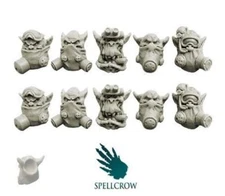 Orcs Heads in Gas Masks Bits - Ork Spellcrow Conversion Bits
