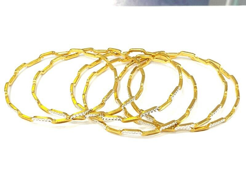 Diamond Cut Zig-Zag 22K Yellow Gold Bangle Bracelet 11.95 to Diamond Cut Zig-Zag 22K Yellow Gold Bangle Bracelet 11.95 to