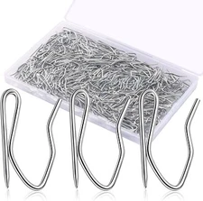 Metal Curtain Hooks, 200Pcs Drapery Pins Stainless Steel Pin-On Hooks for Window