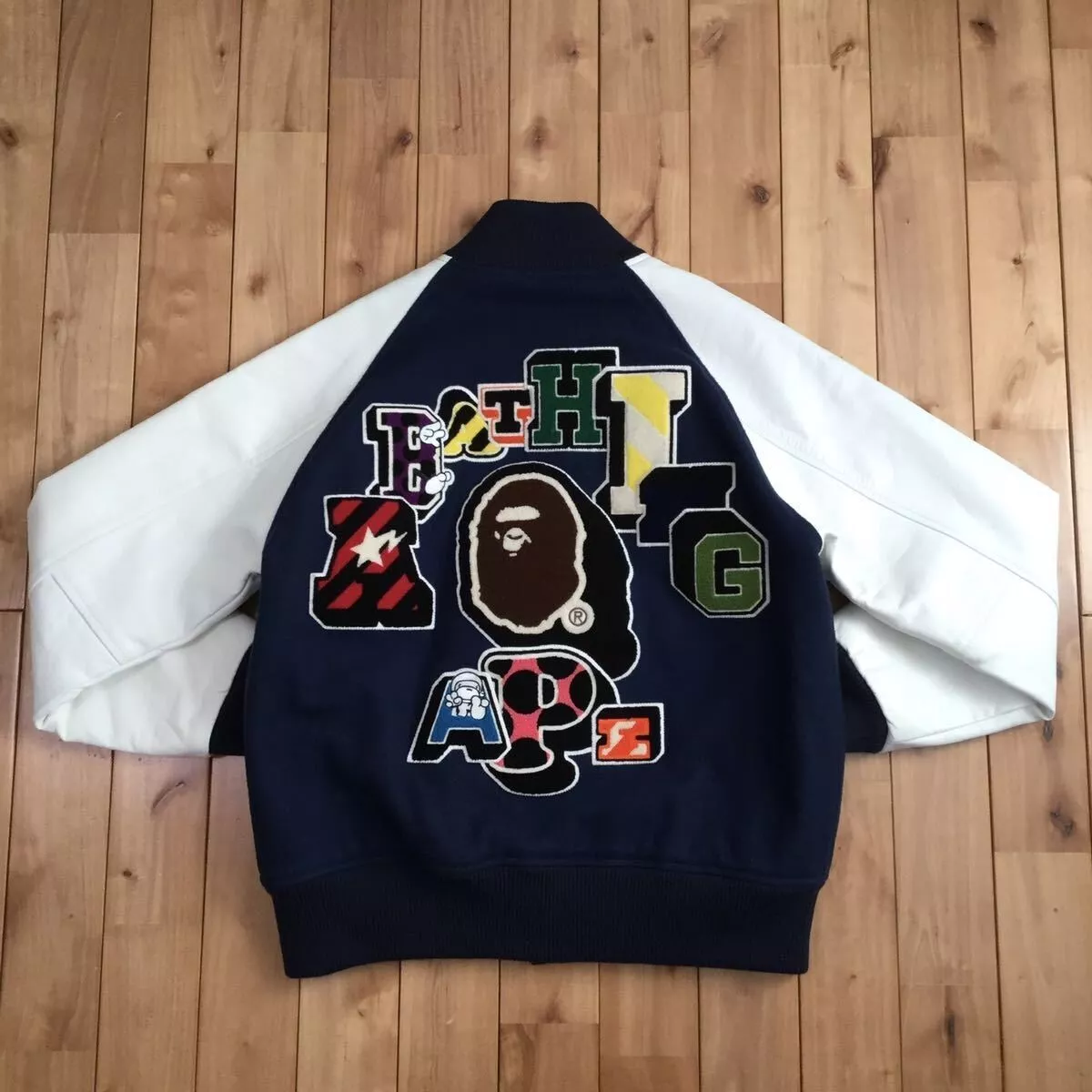Bape letterman jacket sale