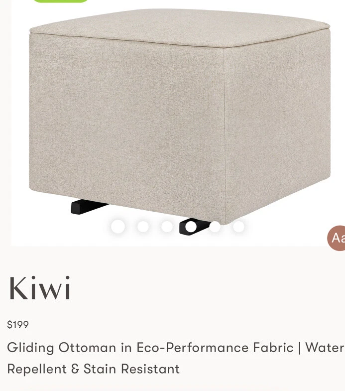 Otomana deslizante en tela de rendimiento ecológico  Foto 2 de 2