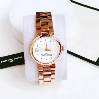 Marc Jacobs The Round Quartz White Dial Ladies Watch MJ0120198990