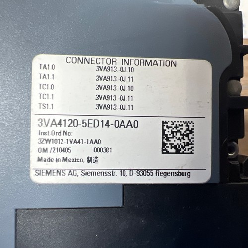 Interruttore automatico SIEMENS 3VA4120 5ED14 0AA0 monopolare 20 AMP telaio 125M nuovo - Foto 5 di 9