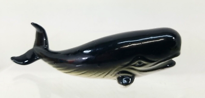 確認用　BONE CHINA JAPAN ミニ置物 Vintage Shiken Japan Miniature Orca Whale Bone China 3 1/2
