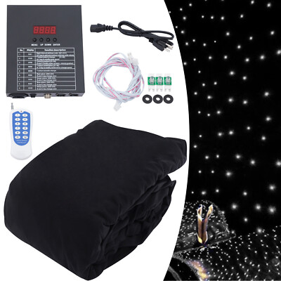 3x4m LED Party Stage Star Backdrop Curtain White & Controller For Wedding Decor！