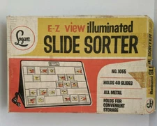 Vintage Logan E-Z View Illuminated Slide Sorter All Metal No.1055 VG Used 