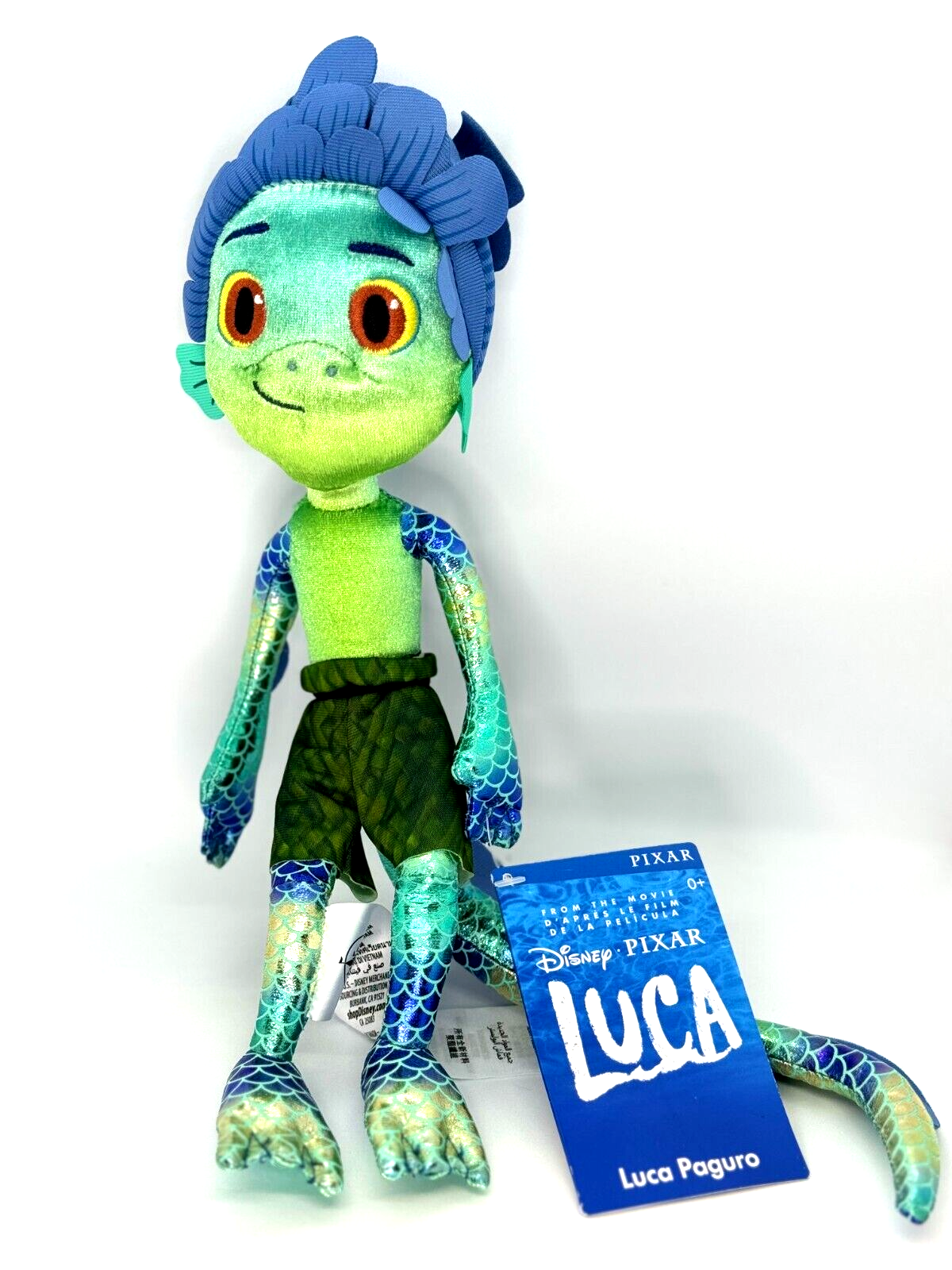 Disney’s Lucca Pixar Luca Paguro Sea Monster Soft Stuffed Doll Toy  Authentic 12”