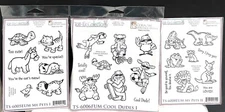 Cornish Heritage Farms PETS Animals Zoo Dog Cat Rubber Stamps Lot of 3