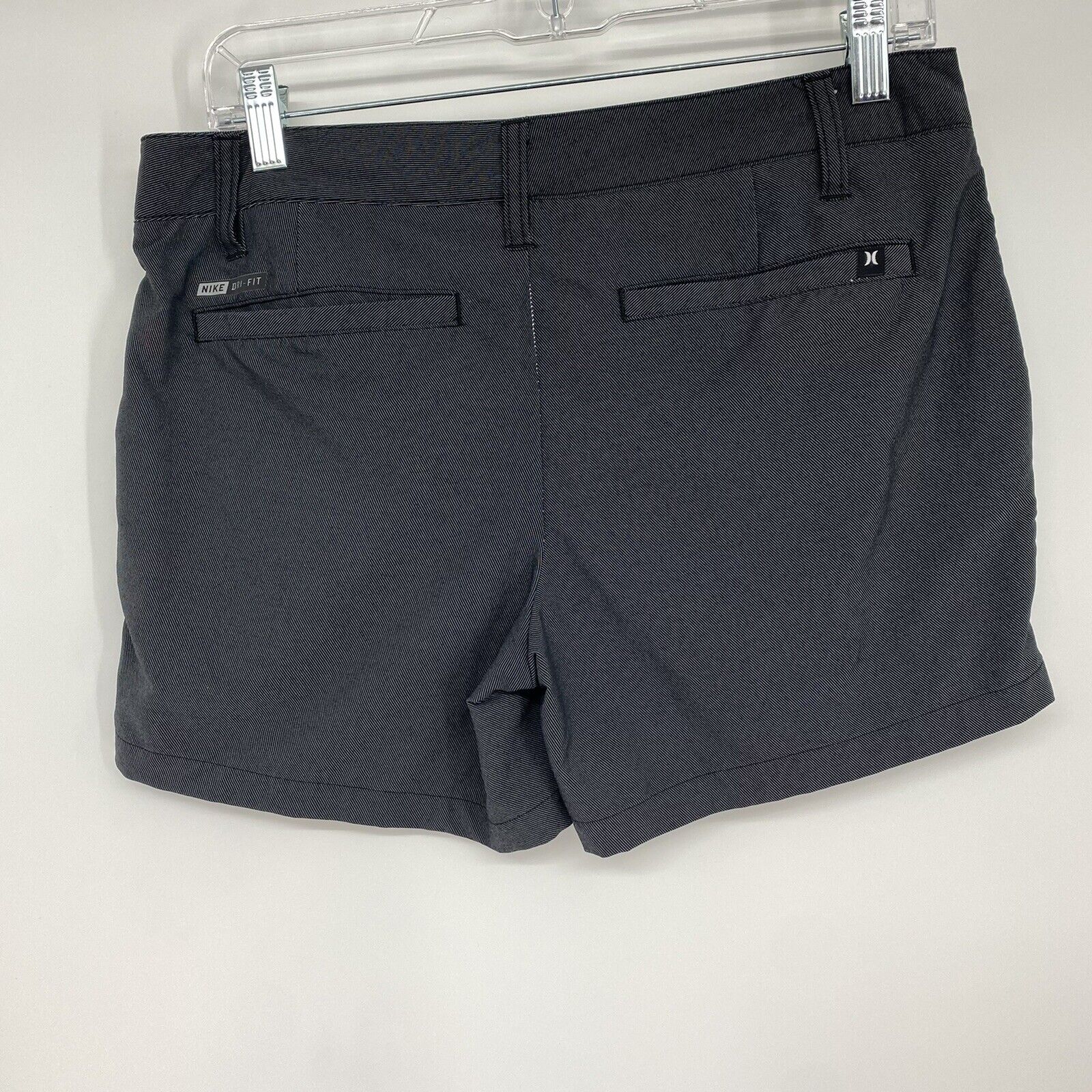 klauw Pilfer Eenzaamheid Hurley Nike Dri-Fit Shorts Women&#039;s size 7 Black Flat Front Pockets |  eBay