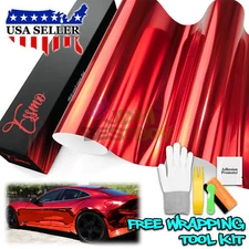 ESSMO PET Super Chrome Red Stretch Car Vehicle Vinyl Wrap Decal Sticker Sheet