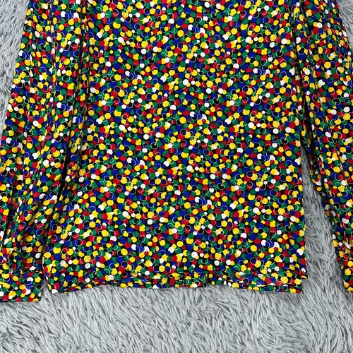 Vintage Adrianna Papell Silk Blouse Women's 12 Colorful 80's Retro Funky Disco - Picture 10 of 10