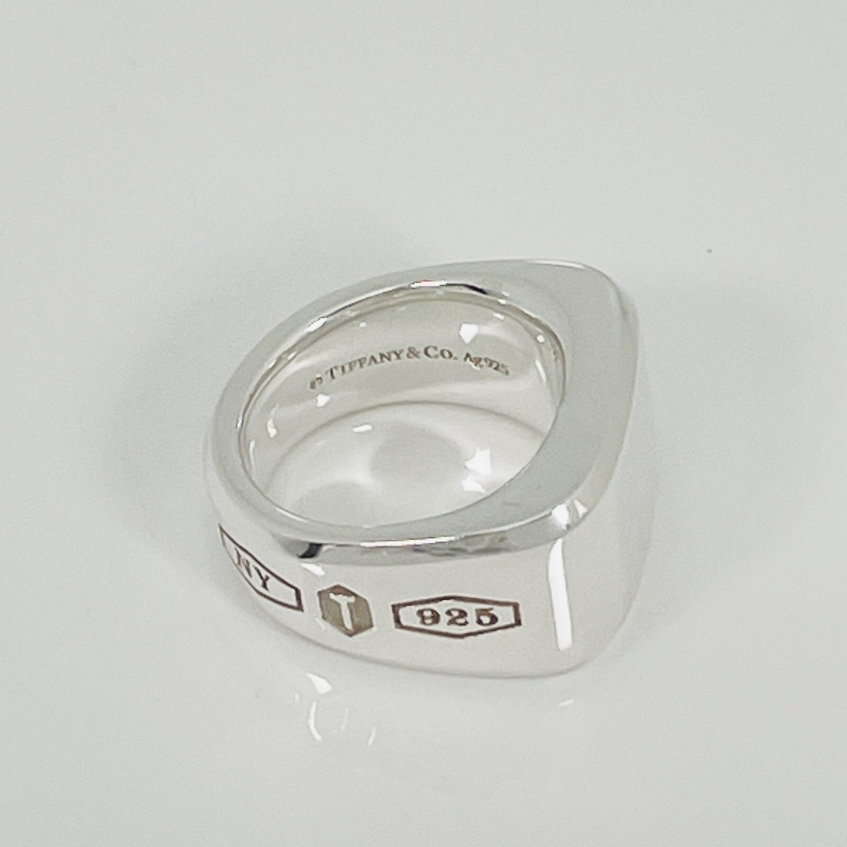 Size 4.5 Tiffany & Co 1837 Makers ID Signet Ring in Sterling Size 4.5 Tiffany & Co 1837 Makers ID Signet Ring in Sterling