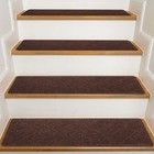 14pk Non-Slip Carpet Stair Treads 30"x 8" for Wooden Steps diamond pattern BROWN