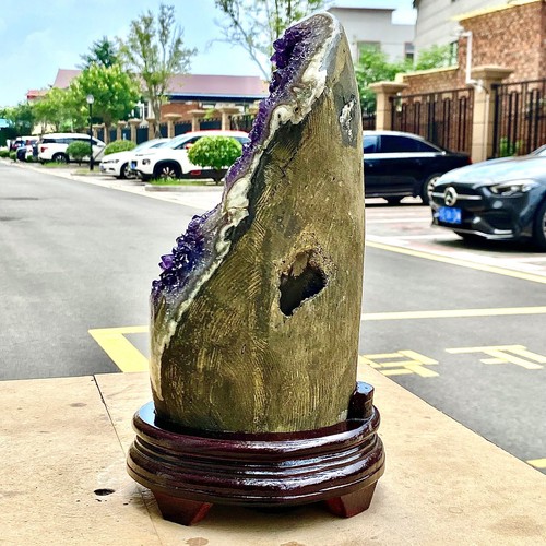 12.12LB Natural Uruguayan Amethyst Quartz Cave Geode Crystal Healing+base - 第 5/13 張圖片