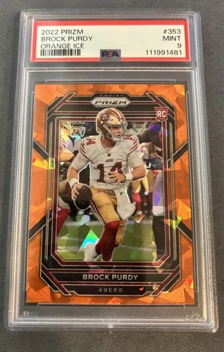 2022 Prizm Football Brock Purdy Orange Ice #353 RC ROOKIE 49ers PSA 9 mint