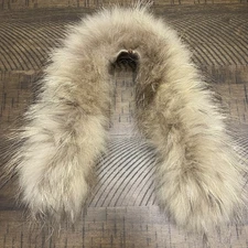Vintage Raccoon Fur Collar Trim for Coat Jacket Natural Real Fur Scarf Small DIY