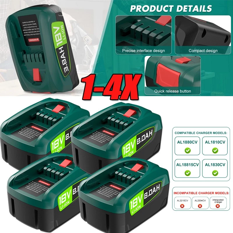 4X 8000mAh Für Bosch PBA Akku 18V Power Tools AL1880CV AL1810CV AL18815CV 2025