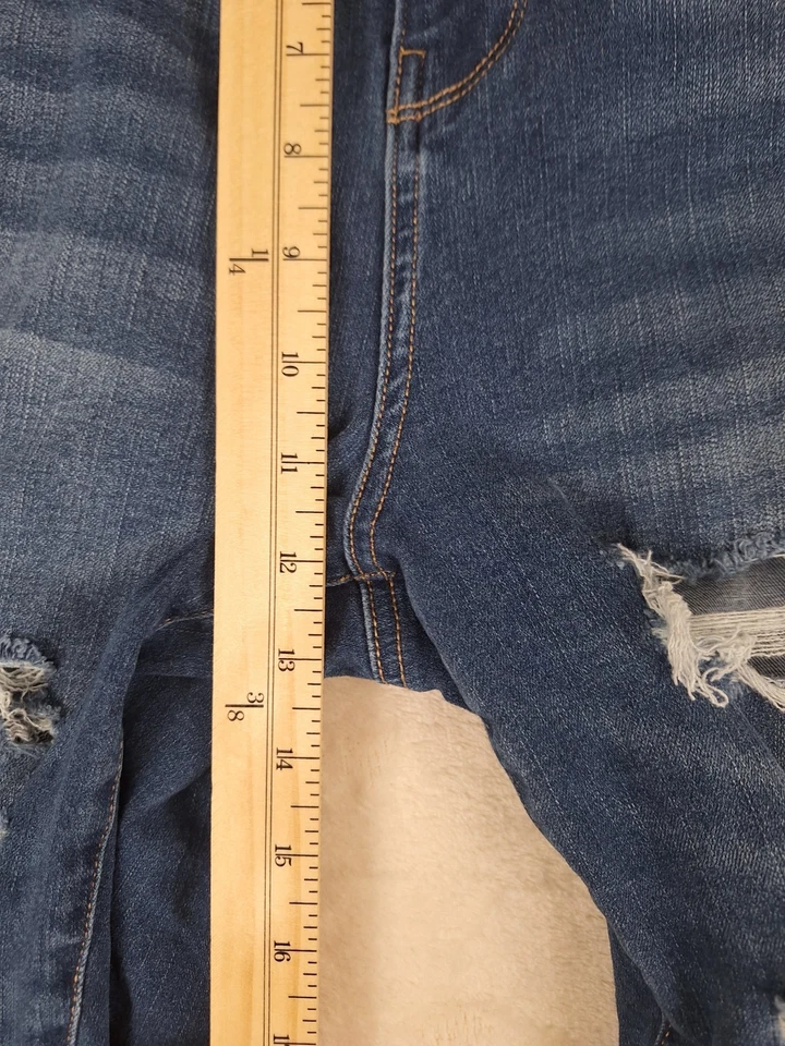 Pantalones de mezclilla American Eagle desgastados para mujer 12 The Dream Curvy tiro alto 30x27 Foto 4 de 4