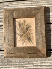 Vintage Pressed Flower Wall Creation Decor Wood Frame Signed Rustic Farm style.
