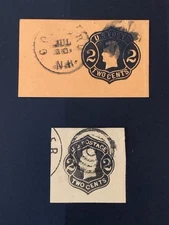 US Stamps U46/U56 Used Cut Square/U46 Die 1/U56 Die 4