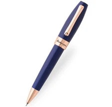 Montegrappa Fortuna Blue x Rose Gold Trim Ballpoint Pen NO BOX READ