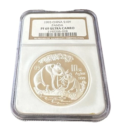 1993P China S10Y Panda silver NGC PF 69 ULTRA CAMEO