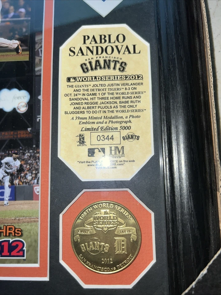 Pablo Sandoval Giants Serie Mundial 2012 3 HR Placa Highland Como Nueva #344/5000 Foto 2 de 4