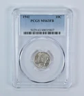 1941 Mercury Dime MS63 FB PCGS Blue Label