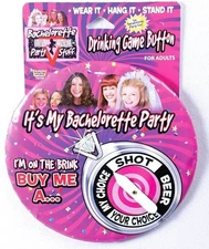 Bachelorette Drinking Game Button Party Costume Fun