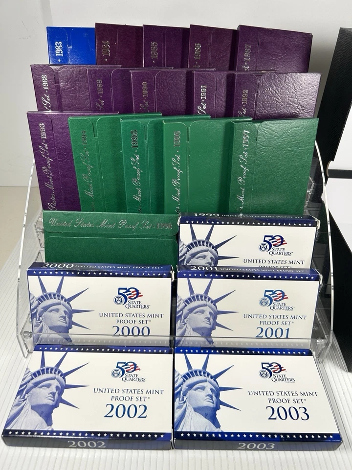 21  Sets ESTATE LIQUIDATION 1983-2003 US Proof Set Run, 2+ Decades 129 coins - Image 2 of 4