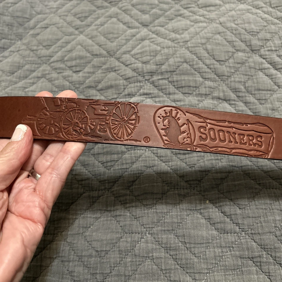 Oklahoma Sooners Brandish Leather Belt OU! - Image 2 of 4