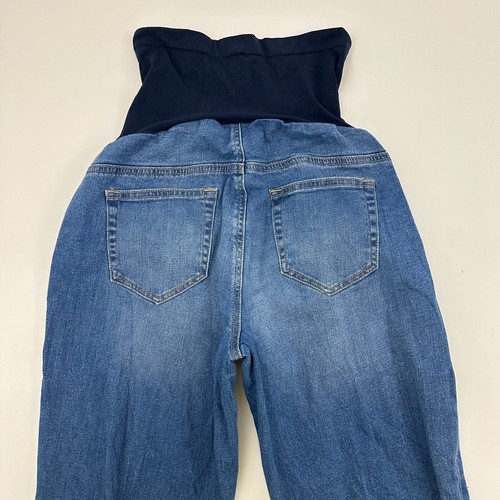 Motherhood Maternity Straight Leg Raw Hem Women's size M Dark Blue Denim Jeans - Picture 5 of 5