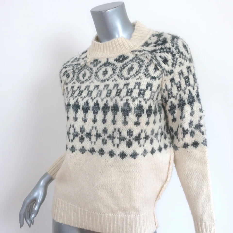 Suéter NSF Fair Isle Marfil/Gris Algodón-Lana Talla Pequeña Foto 4 de 4