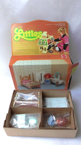 Vintage *Mattel *THE LITTLES chambre à coucher avec poupées Mattel* 1980 dans son emballage d'origine * rare ! - Photo 1/11
