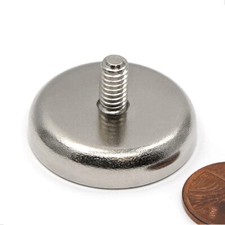 CMS Magnetics Strong Neodymium Cup Magnet w/ Male Threaded Stud #1/4-20 - 99 LB