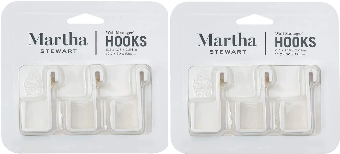 Wall Manager Hooks, Two 3-pc sets, 50342