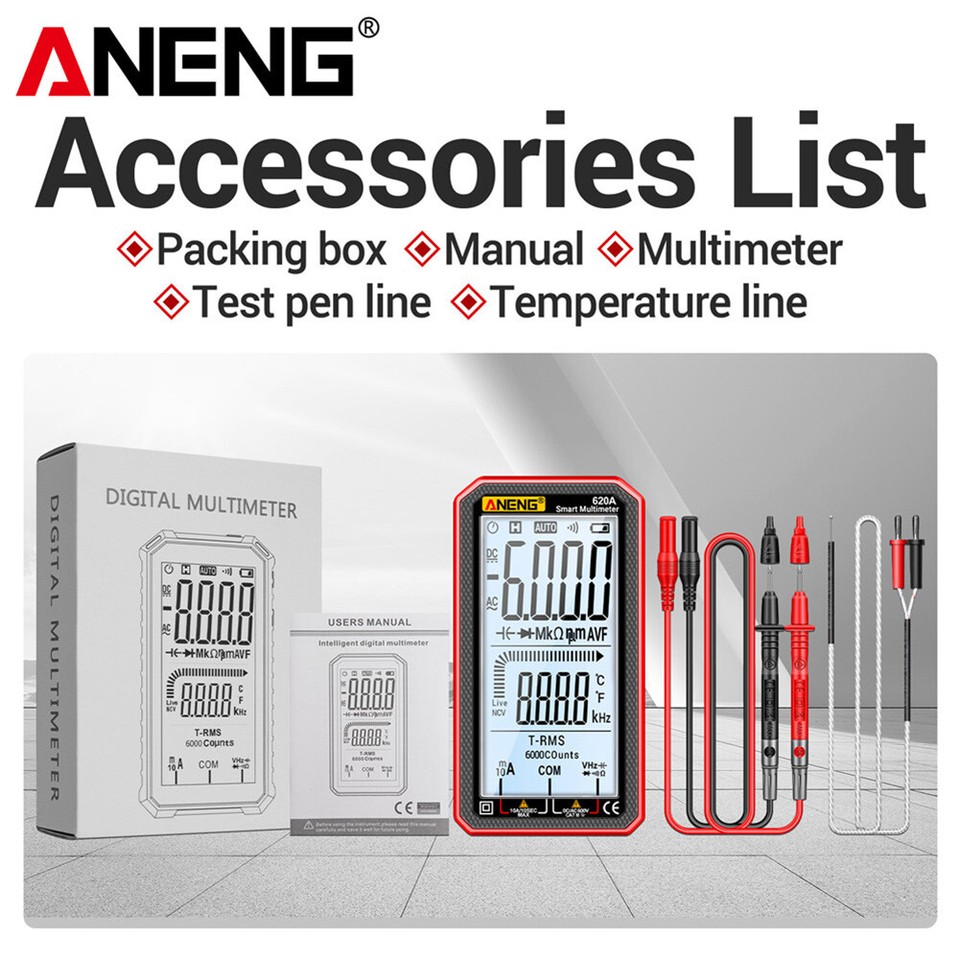 AC/DC Ammeter Voltmeters Ohm Diode Multimeter Tester Digital Smart