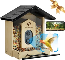 Bird Feeder with Camera, Upgraded 1.5L Smart Bird Feeder with AI Identify for 10