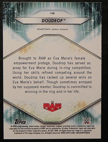 2021 Topps WWE Superstar Roster #108 Doudrop RAW - Picture 2 of 2