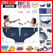 Extra Large 53" Foldable Bathtub with Inflatable Seats for Ultimate Relaxation